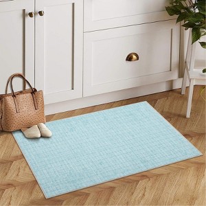 Washable Area Rugs, Modern Plaid Printed Indoor Floor Carpet with Non-Slip Backing, Contemporary Accent Carpet, Stain-Resistant Soft Low Pile Rugs - 1 of 4