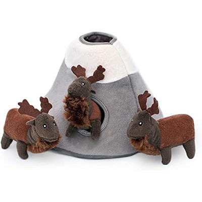 ZippyPaws Burrow, Woodland Friends Elk Mountain - Interactive Dog Toys, Colorful Squeaky Dog Toys, Plush Dog Puzzles