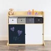 Humble Crew Kids' Organizer with Fabric Bins and Doodle Doors Natural Wood: MDF Frame, 1 Shelf, Ages 2+, 34" W x 32" H - 3 of 4