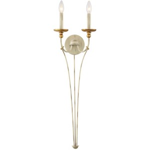 Minka Lavery Farmhouse Wall Light Sconce White Hardwired 10 1/2" 2-Light Fixture for Bathroom Vanity Reading Living Room Hallway - 1 of 1