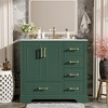 TUYOHW Bathroom Vanity with Solid Pine Frame, 1 Soft Close Door and 3 Drawers, Modern Storage Cabinet - 4 of 4