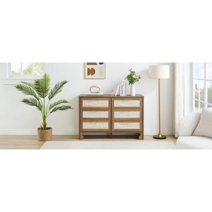 Farmhouse Dresser, 6 Drawer Dresser, Chest of Drawers, Vertical Dresser w/Metal Handles, Wooden Storage Cabinet for Bedroom, Living Room, Entryway - 1 of 4