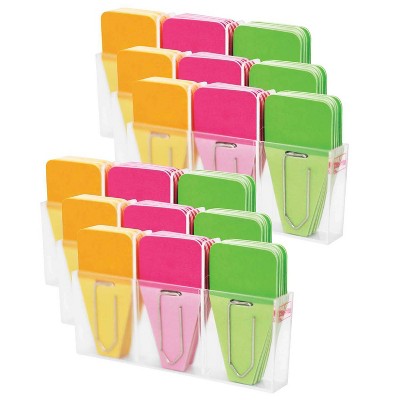 6pk 24 per Pack Solid Clip-Tabs Pink/Green/Orange - Clip-rite