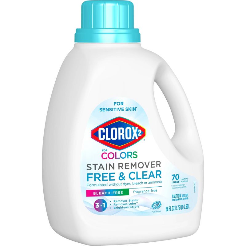 Clorox 2 for Colors - Free &#38; Clear Stain Remover and Color Brightener - 88oz, 2 of 14