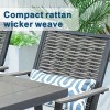 Moda Furnishings 2PCS Steel Teslin Wicker Outdoor Swivel Dining Armchairs - 3 of 4