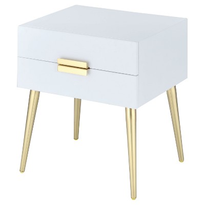 End Table White Gold - Acme Furniture