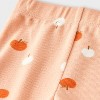 Baby Girls' 2pc Smiling Pumpkin Peplum T-Shirt and Bike Shorts Set - Cat & Jack™ Peach Orange - 4 of 4
