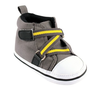 Luvable Friends Baby Boy Crib Shoes, Gray Hi-Top