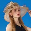 Anna-Kaci Women's Wide Brim Organza Dress Hat with Sheer Ribbon Floral Design for Formal Events and Sun Protection - 4 of 4