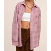 Women's Plaid Button Down Winter Shacket Shirt - LA MIEL - 2 of 2