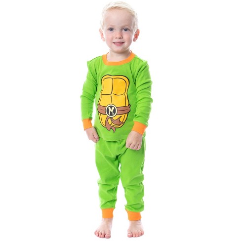 TMNT Ninja Turtle kids pajama Pjs New Button up long sleeve 2 pc. set boys  4/5