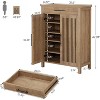 Lantine 5-Tier Shoe Storage Cabinet with Louvered Doors and Drawer, Shoe Rack Organizer with Adjustable Shelves for Entryway, Hallway, Closet, Natural - 2 of 4
