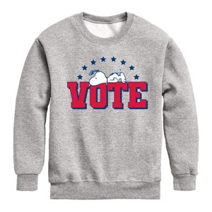 Boys' - Peanuts - Vote Snoopy Graphic Long Sleeve Fleece Sweatshirt - 1 of 4