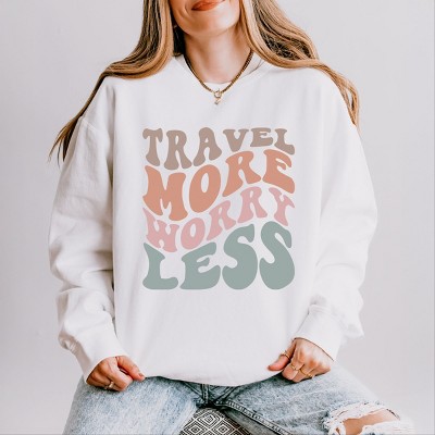 Simply Sage Market Travel More Worry Less Lightweight Garment Dyed Sweatshirt