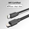 BONGEEK USB C to Lightning Cable 0.5FT 3Pack [Apple MFi Certified], Power Delivery iPhone Cables Type C iPhone Charger Cord Fast Charging ,Black - 2 of 4