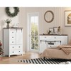 Farmhouse 5 Drawer Dresser for Bedroom, 48" Tall Wood Dresser Chest of Drawer with Sliding Barn Door, Adjustable Shelf, Storage Organizer - 2 of 4