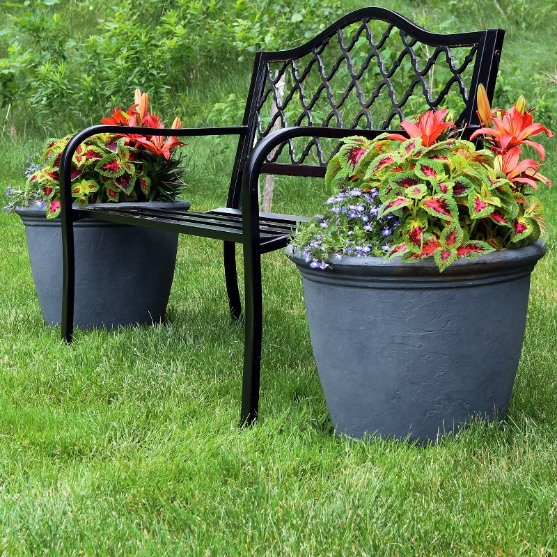 Sunnydaze Indoor/Outdoor Patio, Garden, or Porch Weather-Resistant Double-Walled Anjelica Flower Pot Planter - 20" - Sable Finish, 2 of 7
