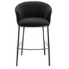 Zuo Modern Essen Barstool 40.9"H, Black Teddy Fabric with Bronze Accents and Black Steel Frame - 4 of 4