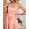 Women's Maternity Dress Summer Square Neck Sleeveless Smocked Baby Shower Photoshoot Spaghetti Strap Maxi Boho Dress - 2 of 4
