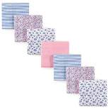 Hudson Baby Infant Girl Cotton Flannel Receiving Blankets Bundle, Classic Floral, One Size