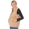 Women's Zip up High Pile Fleece Vest -White Mark - 2 of 4