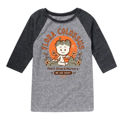 Boys' - Marvel - Flora Colossus Groot -Toddler And Youth Raglan - image 1 of 4