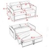 Kumasinova 3 in 1 Convertible Sofa Bed with Adjustable Backrest & Side Pockets, Velvet Sleeper Futon Sofa, Pull-Out Couch, Loveseat with 2 Pillows - 4 of 4