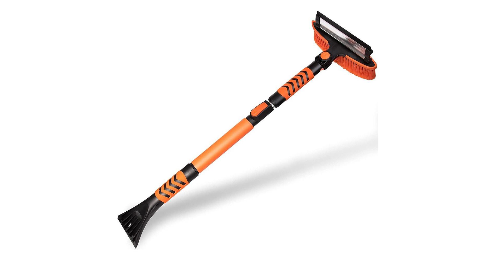 Zone Tech Ice Scraper and Extendable Brush 360° Snow Brush Head for Car Windshield Flexible Arm Ice Scraper  Tool Snow Removal