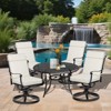 Aoodor Outdoor High Back Dining Chair Cushion Set, Water Proof & Stain Resistant Polyester Fabric Cover with Ties and Zipper, Set of 4 - 2 of 4