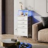 GALAXHERO Dresser with 4 Drawers Tall Nightstand and End Table with Charging Station LED Light, Fabric Bins, Wood Shelf, USB Ports and Outlets - 2 of 4