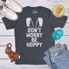 Mens Don't Worry Be Hoppy T Shirt Funny Holiday Bunny Tee - Crazy Dog Men's T Shirt - 3 of 4