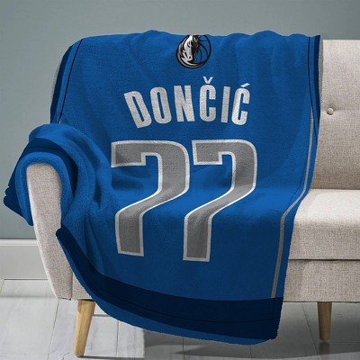 NBA Dallas Mavericks Luka Doncic 60" X 80" Raschel Plush Super Soft Jersey Throw Blanket