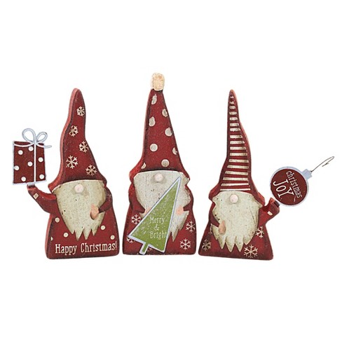 Northlight Set of 2 Plush Red and White Santa Gnome Christmas Picks 27