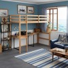 Whisen 78.60''L × 43.40''W Twin High Loft Bed, Rubber Wood Loft Bed with Ladder, Safety Guardrail and built-in desk - White Oak - 2 of 4