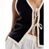 Women Crochet Knit Vest Solid Hollow Out Button Down V Neck Sleeveless Crop Top Vintage Casual Versatile Streetwear - 3 of 4