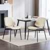 NicBex Set of 2 Mid-Century Upholstered Dining Chairs PU Leather Armless Accent Side Chairs with Metal Legs - 2 of 4