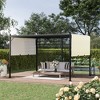 Outsunny 10' x 12' Outdoor Pergola Patio Gazebo Retractable Canopy Sun Shelter with Steel Frame, Beige - 2 of 4