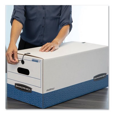 White and Blue Medium-Duty Corrugated Paper Storage Box