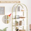 homfan 5 Tier Bookcase Arched Display Racks Tall Standing Bookshelves Metal Frame Open Storage Rack Shelf Large Book Shelf for Bedroom, Living Room - 4 of 4