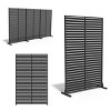 SEVOBAL Patio Decorative Screens 6 Piece Plastic Patio Screen with Venetian Flower Design for Yard, Garden, Indoor Spaces, Black, 45.47"*15.75"*72.05" - 3 of 4