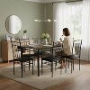 FurnitureR Rectangular Dining Table with 6 PU Leather Chairs, Kitchen Table Set for 4-6 People, Vintage Brown/Black - 3 of 4