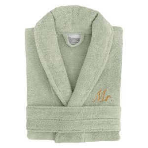 Linum Home Textiles 100% Turkish Cotton Embroidered ''Mr.'' Terry Bathrobe - 1 of 3