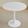 GlasFlength Dining Tables Modern Round Pedestal Table with Mid Century Design for Kitchens and Dining Areas, White, 31.5"*31.5"*28.74" - 2 of 4