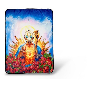 Just Funky Borderlands 3 Psycho Bandit Cover Art Fleece Throw Blanket | 60 x 45 Inches - 1 of 4