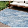 Denim Blue And Sky Blue Abstract Washable Indoor Outdoor Area Rug - 2 of 4
