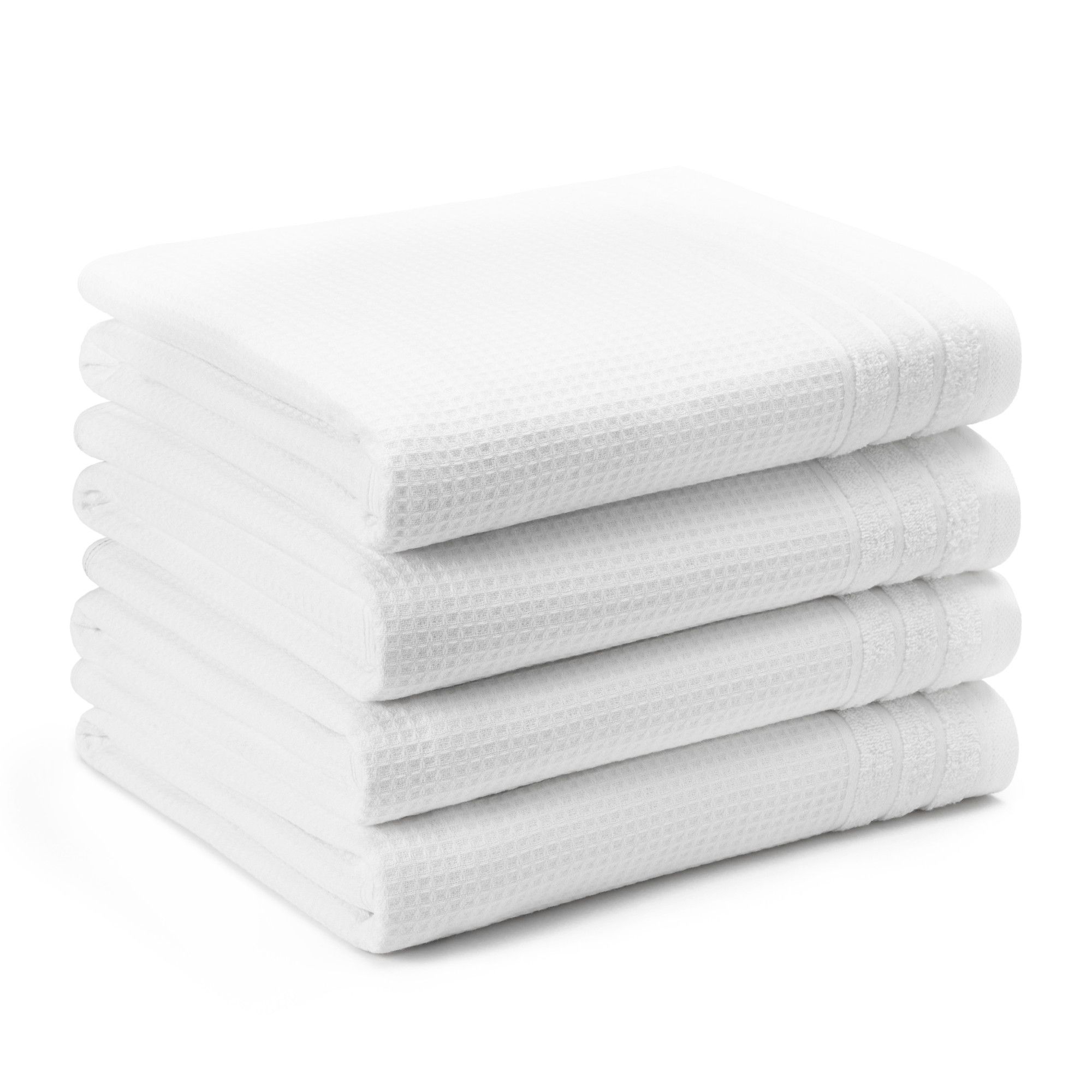4-Piece Waffle Woven Terry Stripe Bath Towel Set