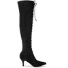 Allegra K Women's Pointed Toe Lace Up Stiletto Heel Over the Knee High Boots - 4 of 4