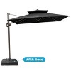 Crestlive Products 9'X11' Double Top Cantilever Umbrella Outdoor 360° Rotation 6 Heights Adjustable Offset Umbrella with Metal Pole and Base - 2 of 4