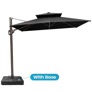 Crestlive Products 9'X11' Double Top Cantilever Umbrella Outdoor 360° Rotation 6 Heights Adjustable Offset Umbrella with Metal Pole and Base - 1 of 4