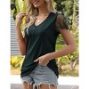 Coolmee Women Short Sleeve Lace V Neck Shirts Ribbed Knit Fitted Basic Tee Tops Business Dressy Casual Summer Blouses T-Shirt - 4 of 4